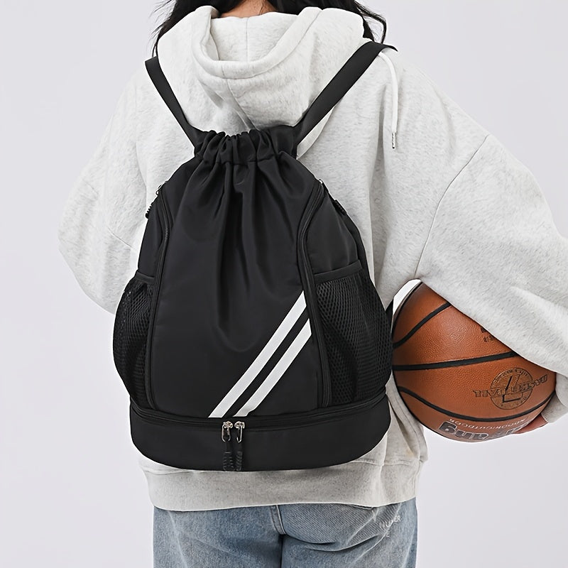 Sporty Drawstring Backpack - Spacious and versatile for any activity