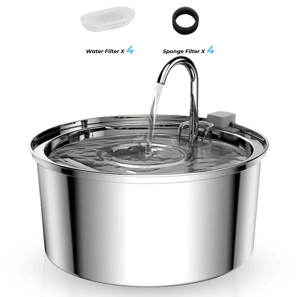 Stainless Steel Drinking Fountain for Cats – Quiet and Hygienic Hydration Convenience