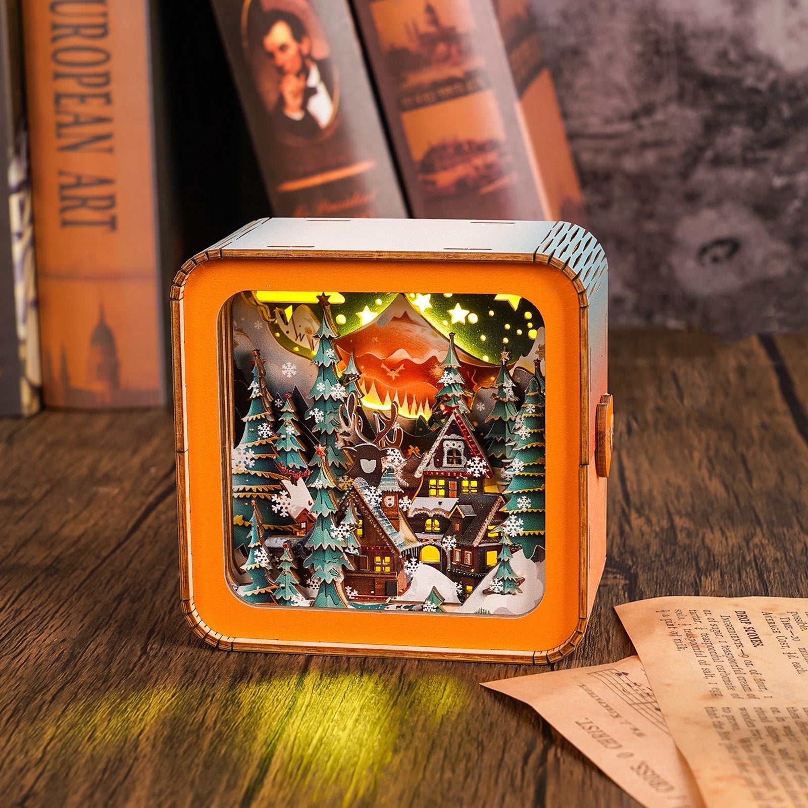 Atmospheric 3D Christmas House Light Scale - Warm LED Light and Unique Decoration