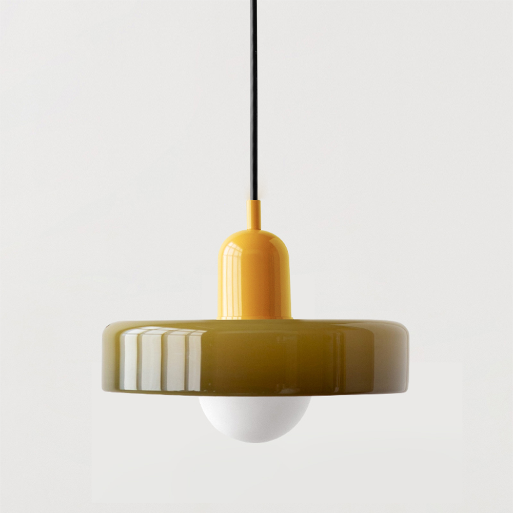 ColorLoop Pendant – Artistic Bauhaus Hanging Lamp with Warm Light