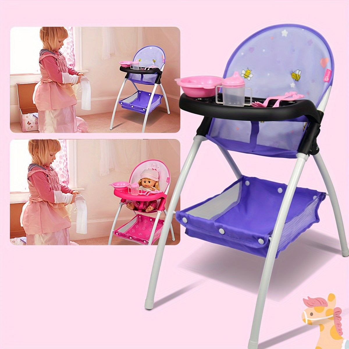Doll High Chair Toy - Perfect for Playful Meals