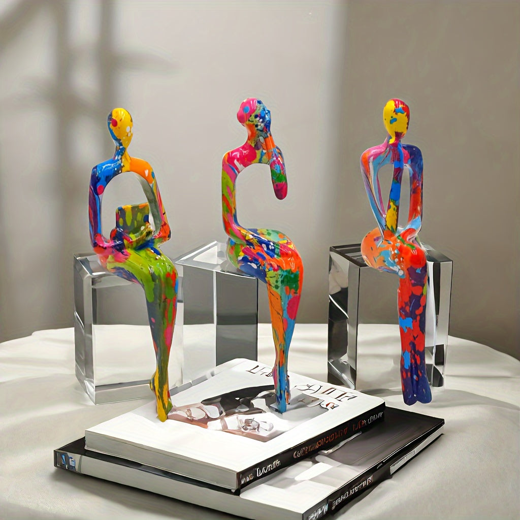Color Explosion Art Figures Set - For a Bold and Creative Interior Look