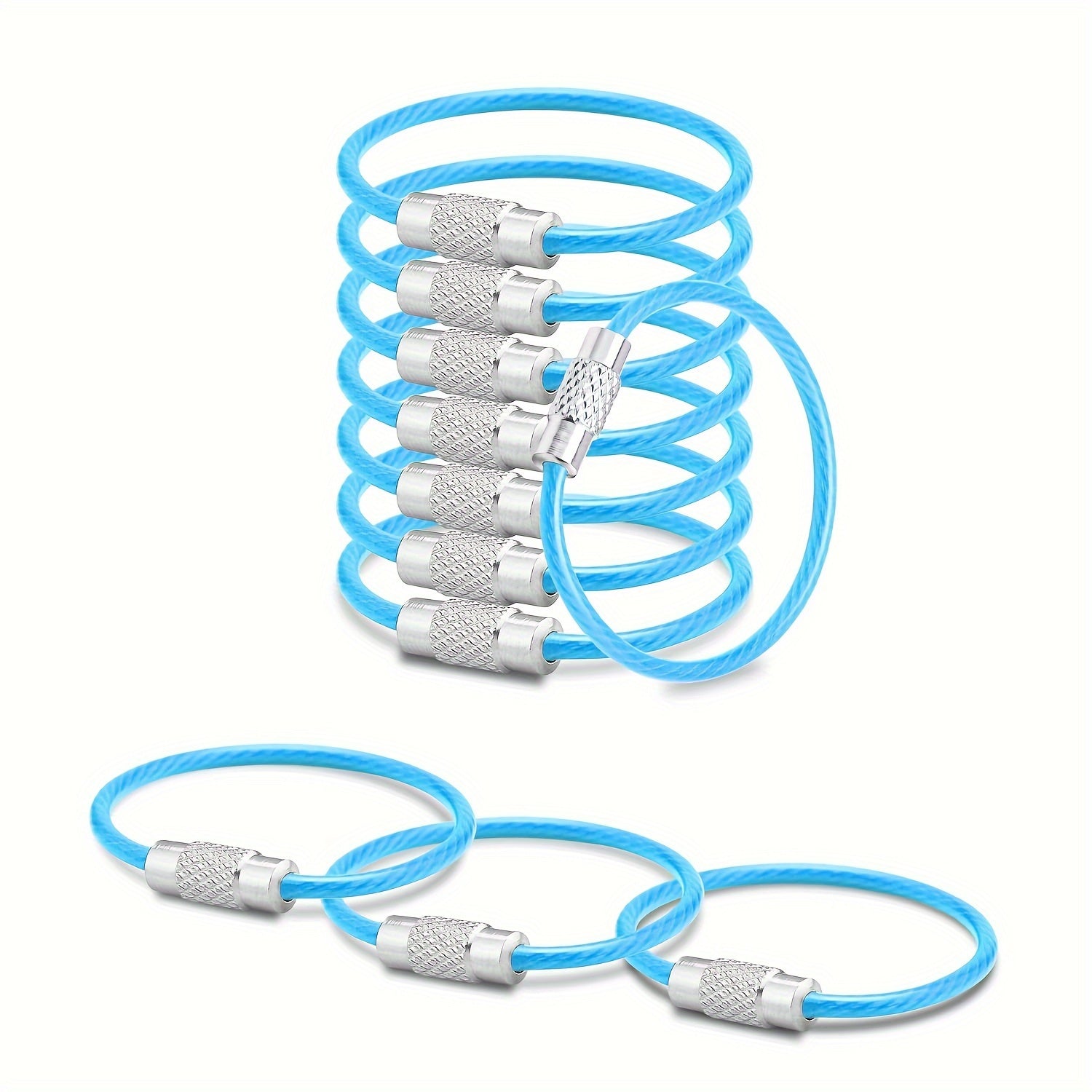 Steel Cable Keychains Set – Durable Keychains for Travel and Outdoor Activities