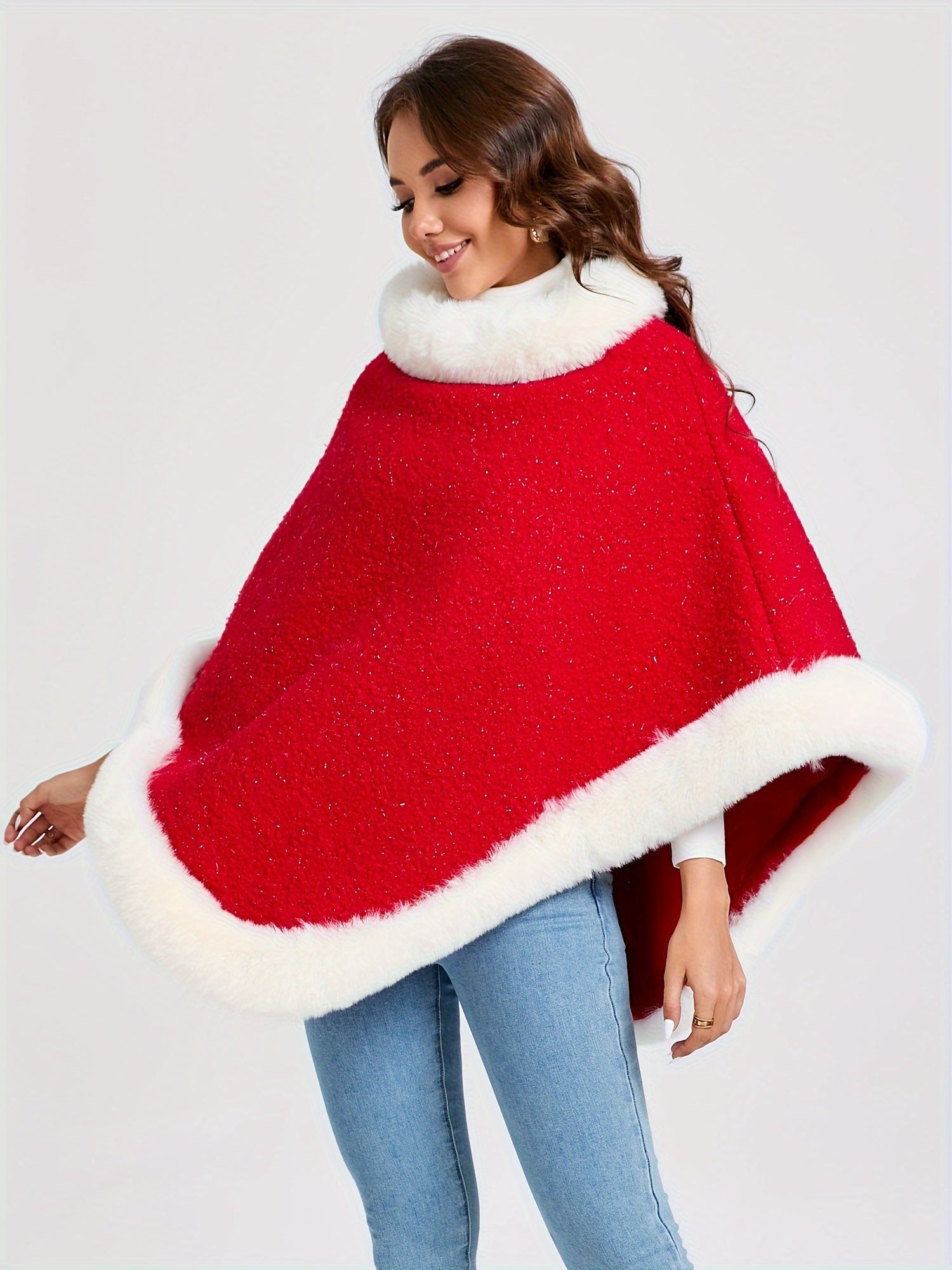 Liselotte Fluffy Poncho - Warmth and Comfort for Cold Days