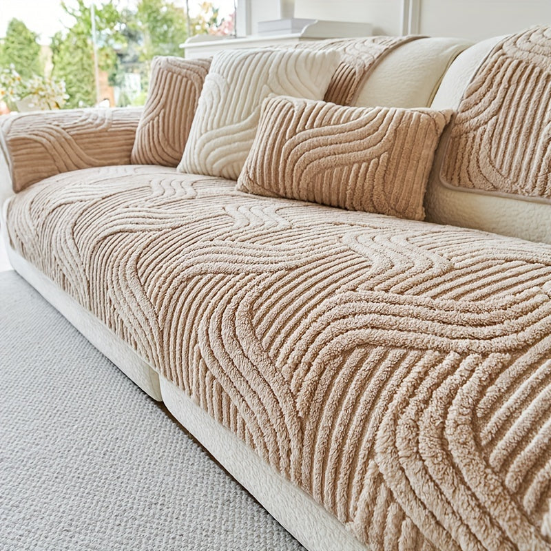 Luxury Plush Sofa Cover – Non-slip and Breathable for a Cozy and Stylish Living Room