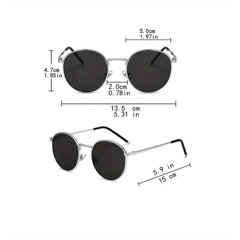 Vintage Round Sunglasses for Women – Retro Design with Metal and Plastic for Any Occasion