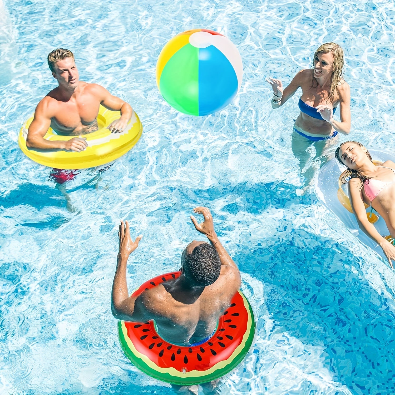 Fruit-Themed Inflatable Pool Floats – Set of 3 Durable Rings