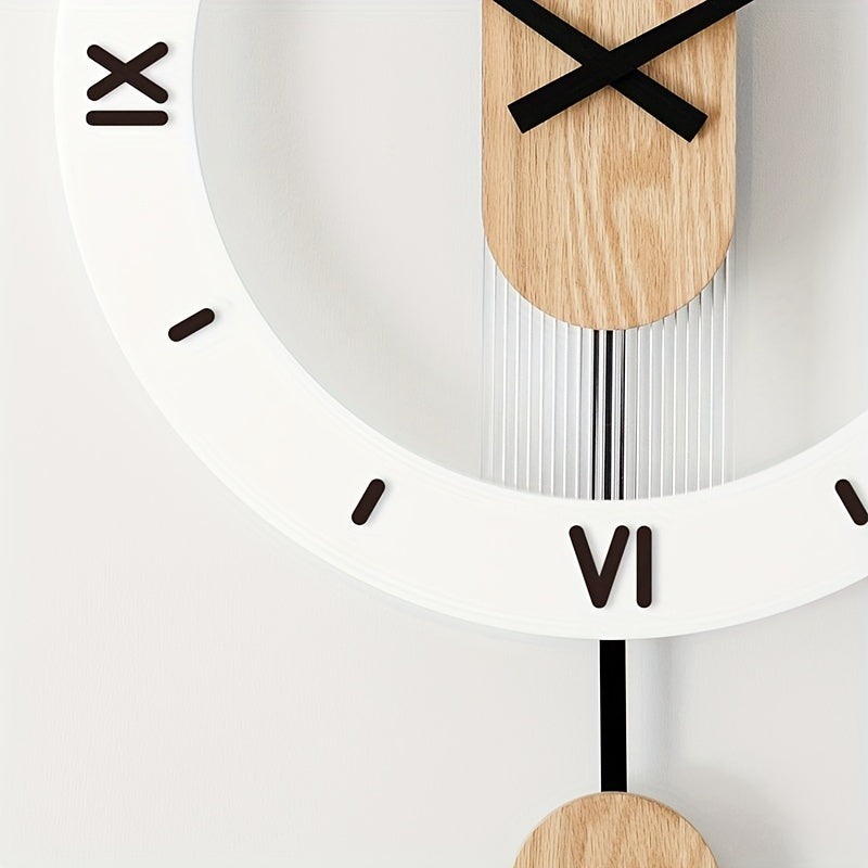 Creative Pendulum Wall Clock Made of Wood and Acrylic – Stylish and Silent Decoration