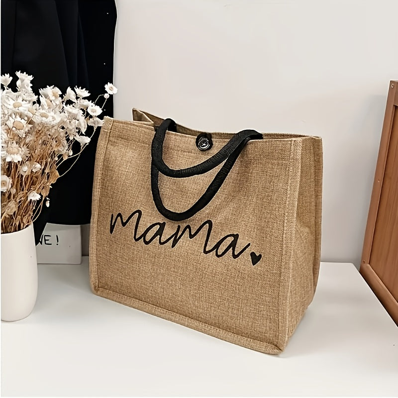 Stylish Jute Bag with Mama Print – Sustainable and Practical for Mother's Day