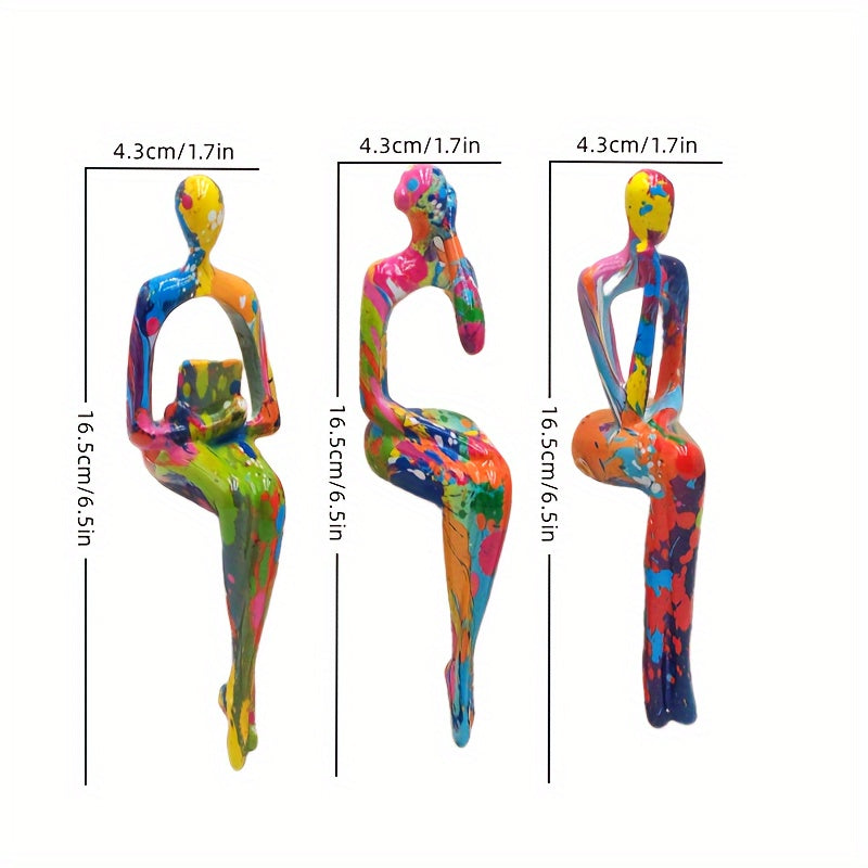 Color Explosion Art Figures Set - For a Bold and Creative Interior Look