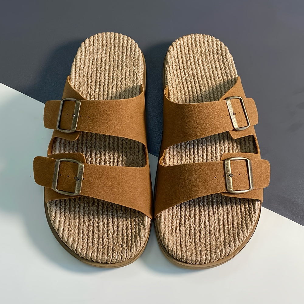 Comfortable Men's Slides with Double Buckle – Practical and Stylish for Indoor and Outdoor Use