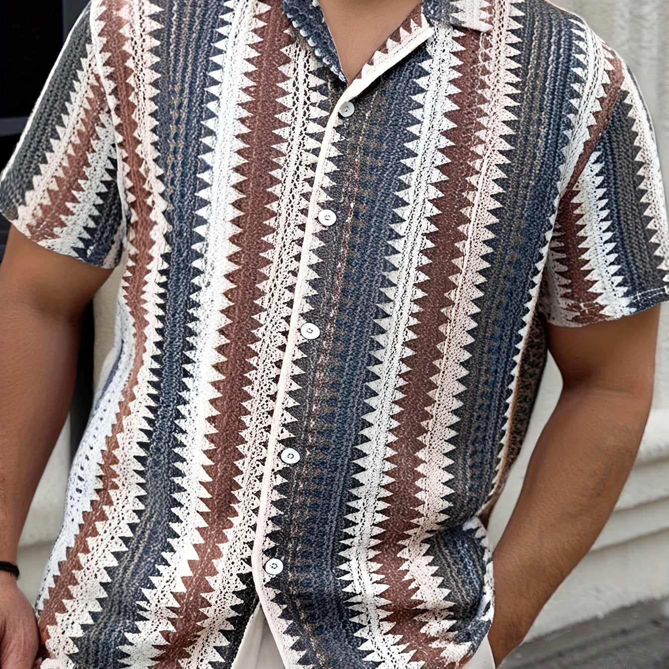 Men's Summer Casual Short Sleeve Shirt – Woven Fabric for a Fresh Look