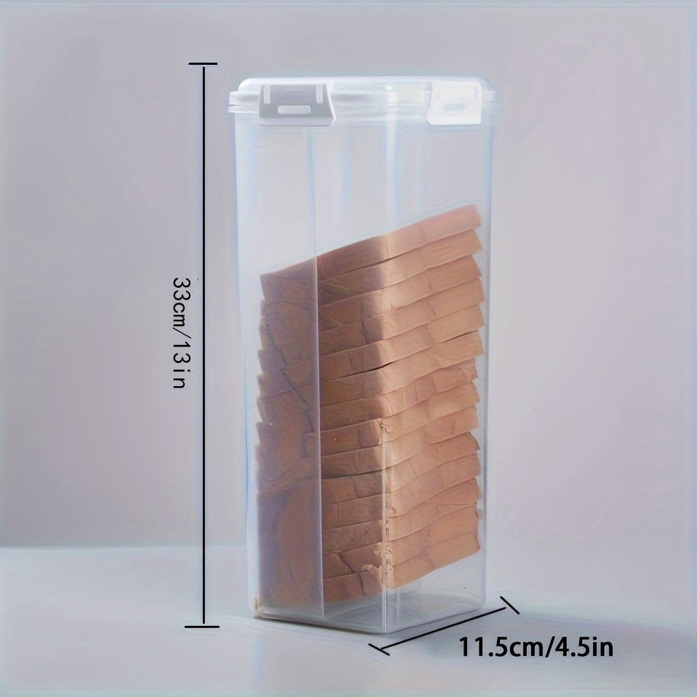 Transparent Bread Box with Airtight Lid - Freshness Preservation and Slicing Guide