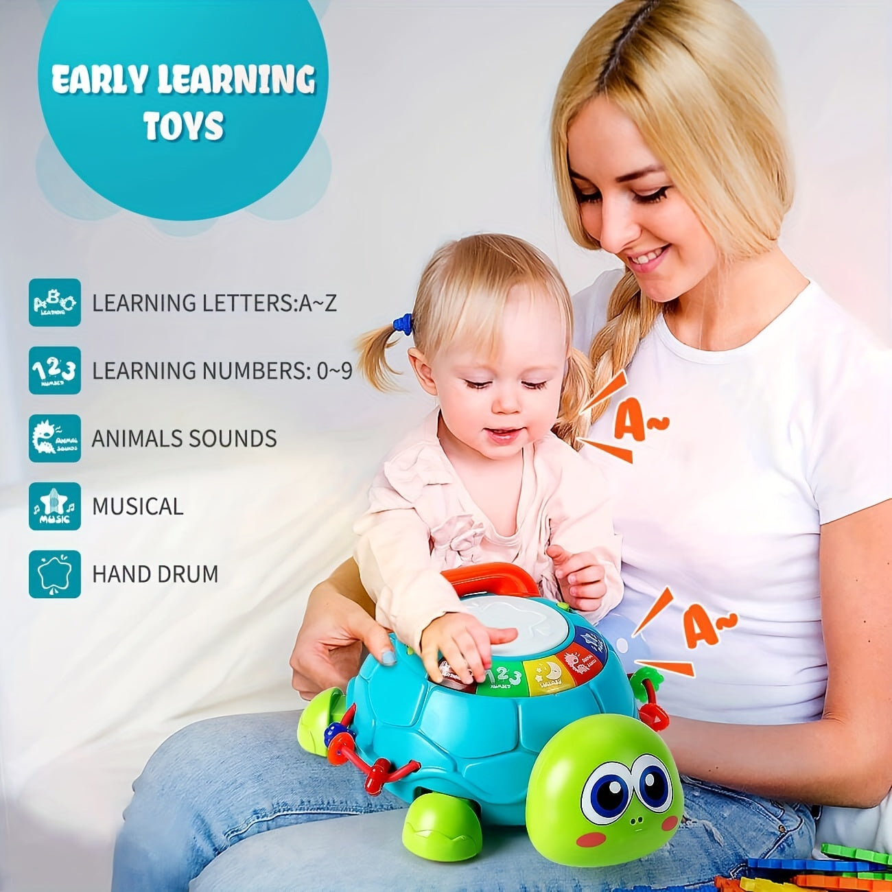 Interactive Musical Turtle Toy for Children – Educational and Fun, With Lights and Sounds