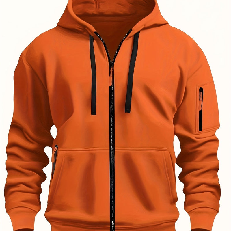 Men's zip-up hoodie with hood – Casual outdoor sweatshirt