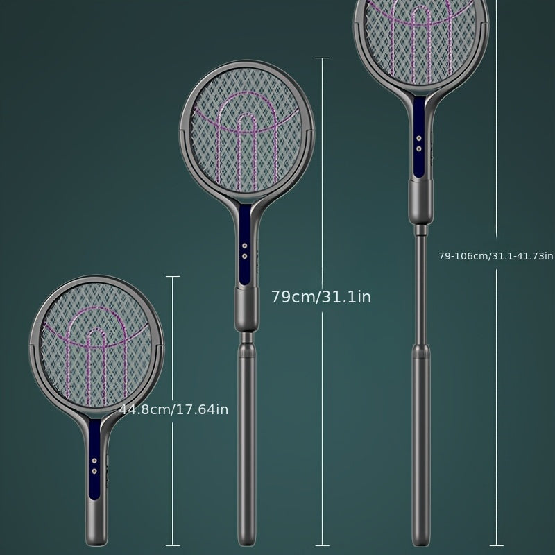 Foldable Electric Mosquito Swatter – Rechargeable with Extendable Pole