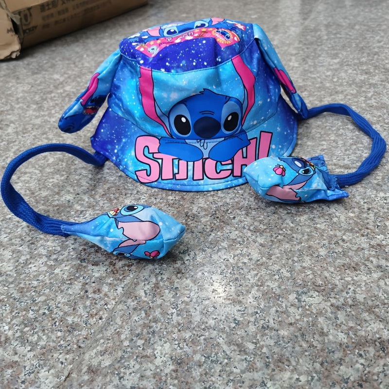 Moving Ears Fisherman Hat for Kids – Cute Cartoon Stitch Design
