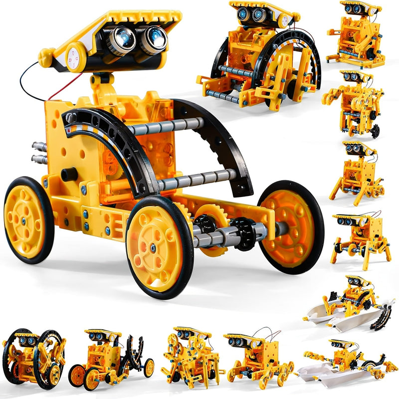 Solar Robo Builder - 12-in-1 Educational Construction Toy with Solar Power