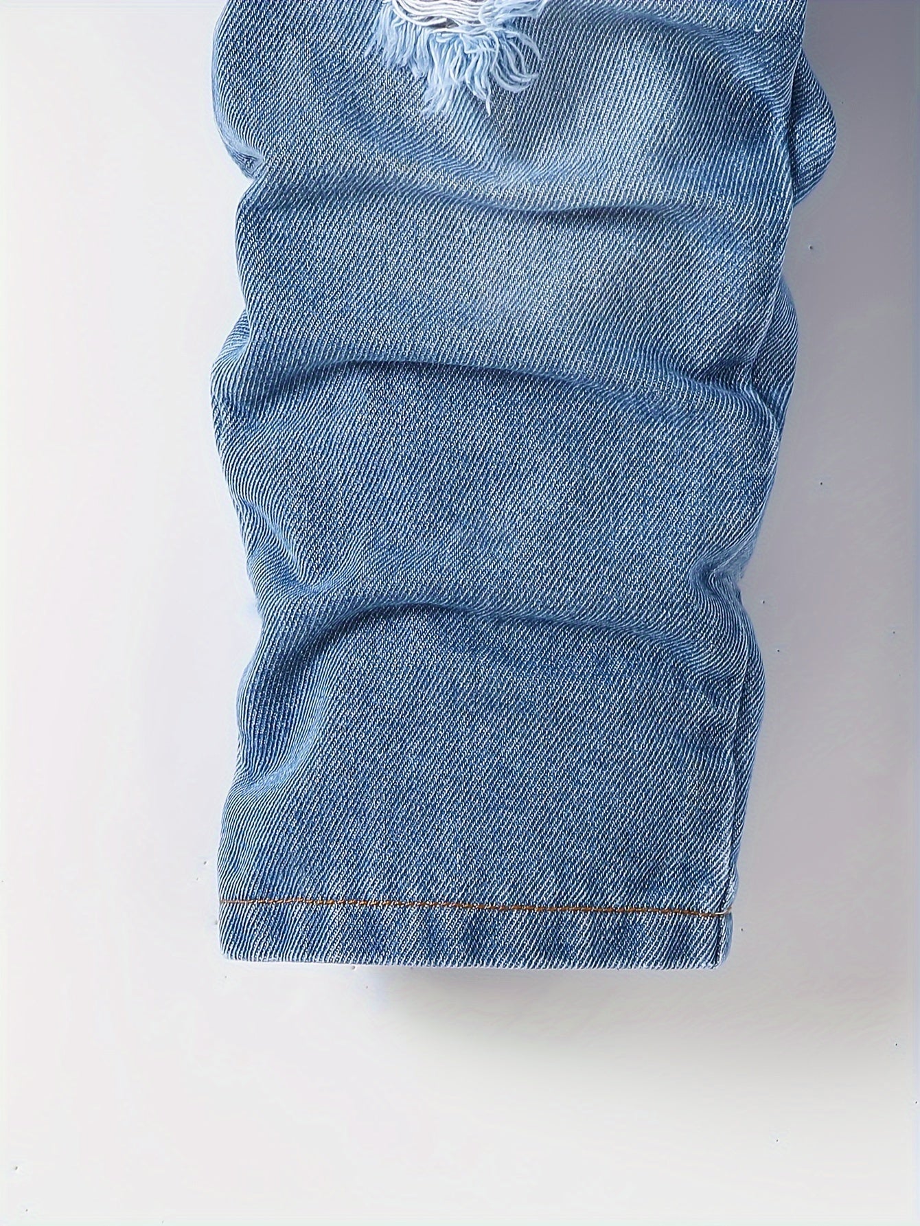 Casual Ripped Denim Jacket and Pants Set – Perfect for Adventurous Boys