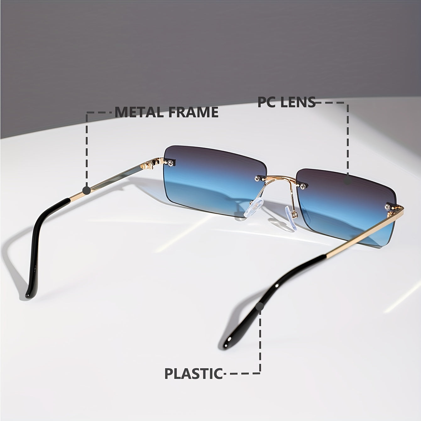 Stylish Frameless Sunglasses – Trendy and Comfortable for Men