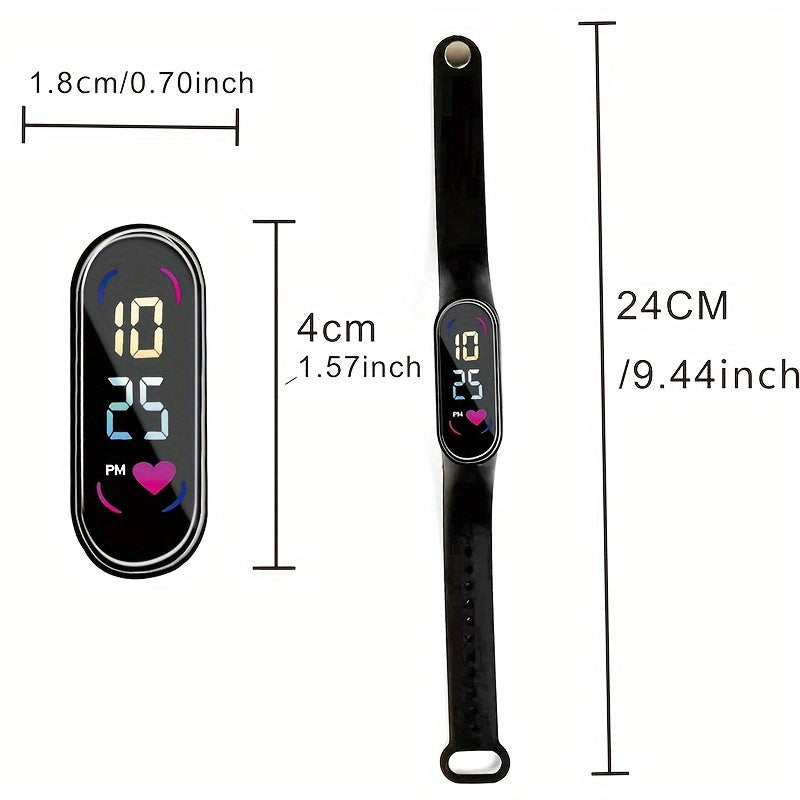 Glow-in-the-Dark Children's Watch - Colorful LED Display and Sporty Design