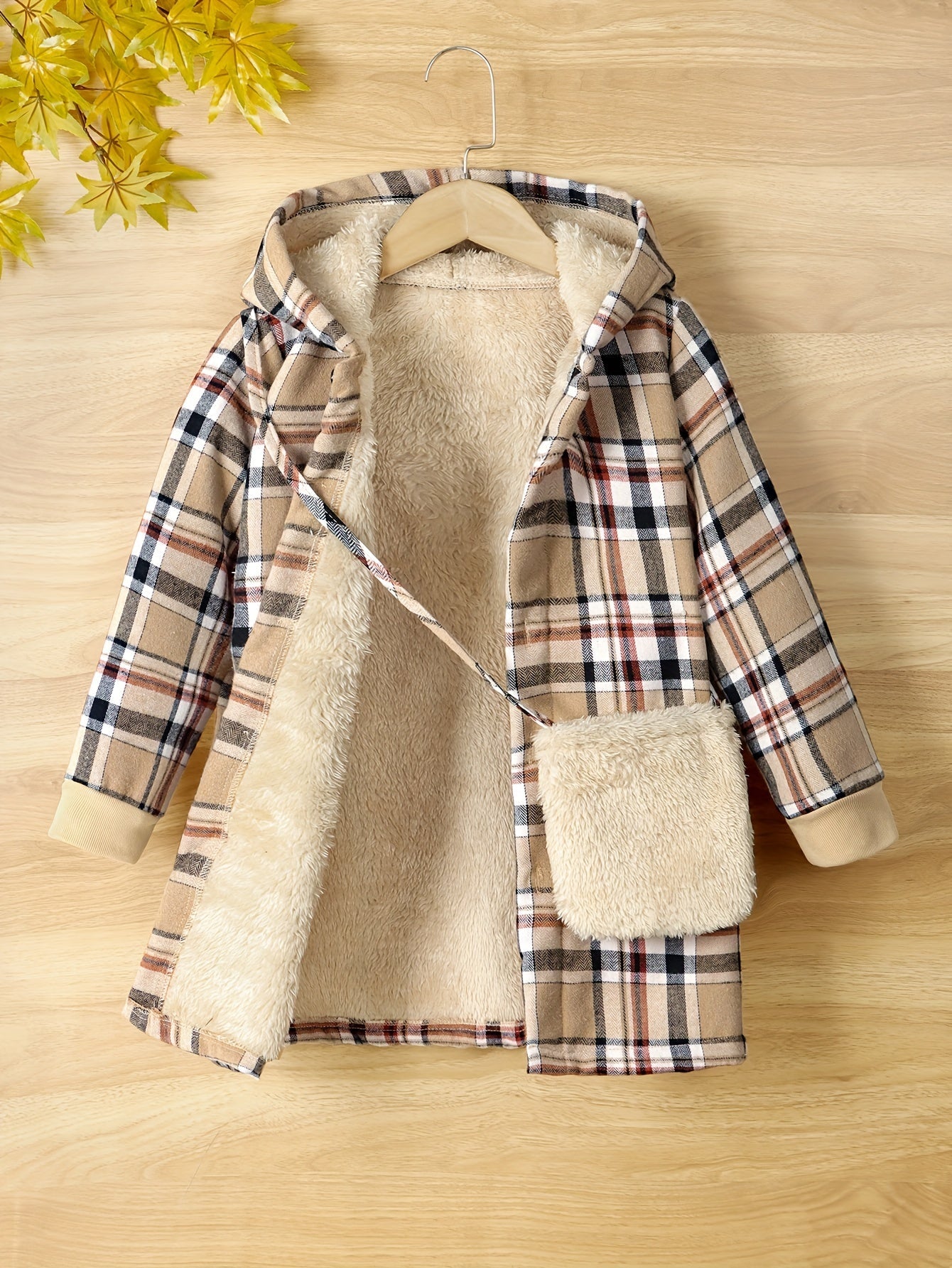Fleur Fleece Checked Jacket for Kids - Warm and Stylish for Winter