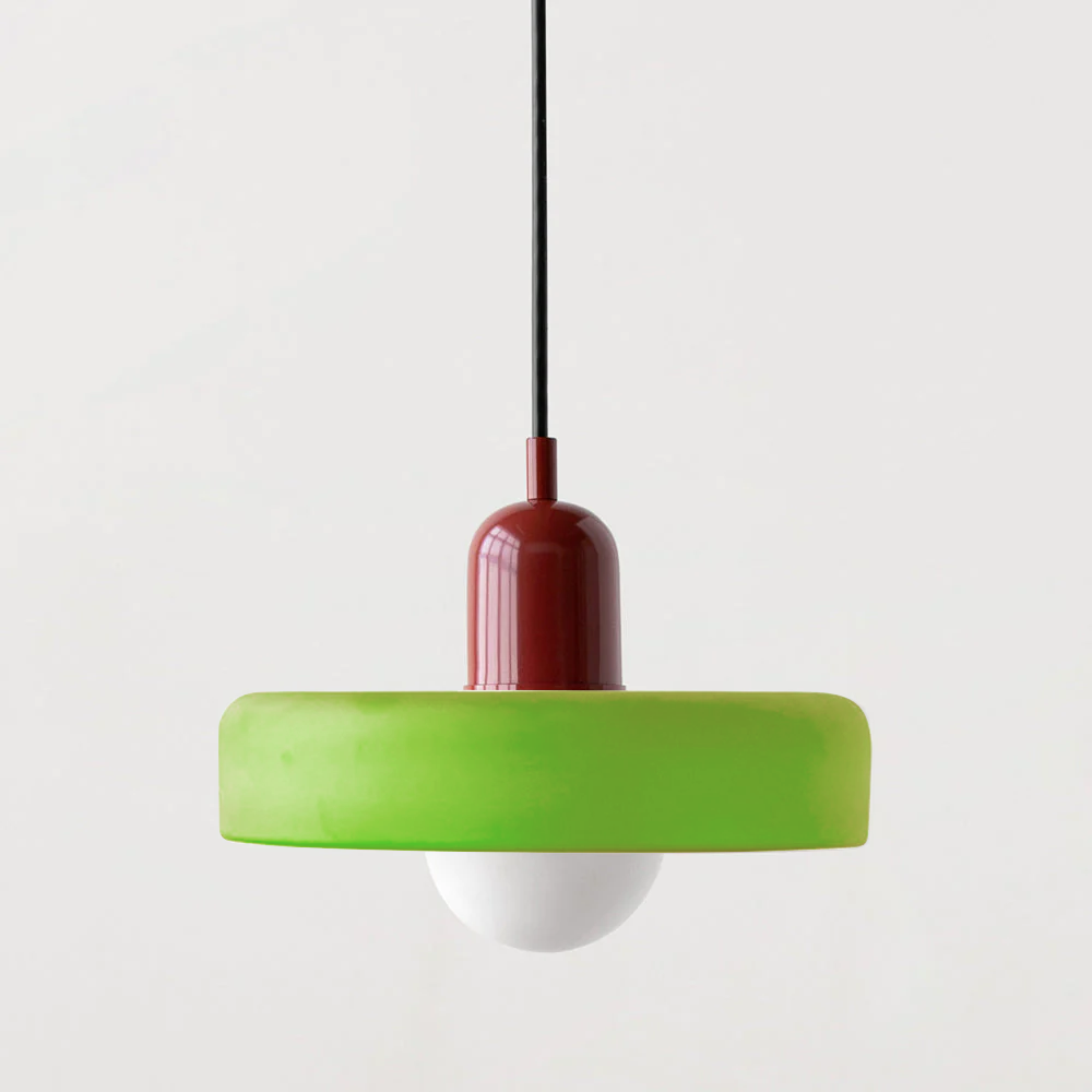 ColorLoop Pendant – Artistic Bauhaus Hanging Lamp with Warm Light