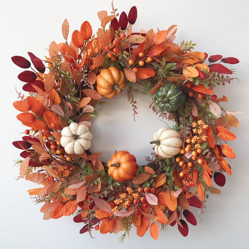 Autumn Wreath with Pumpkins – Warm Atmosphere for Indoors and Outdoors