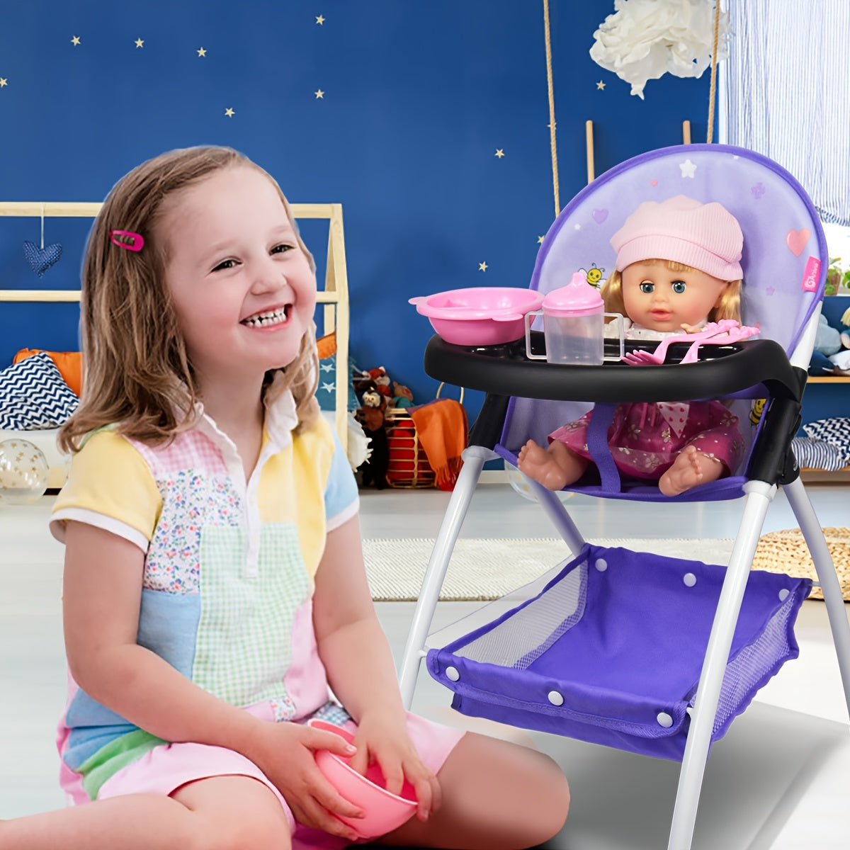 Doll High Chair Toy - Perfect for Playful Meals