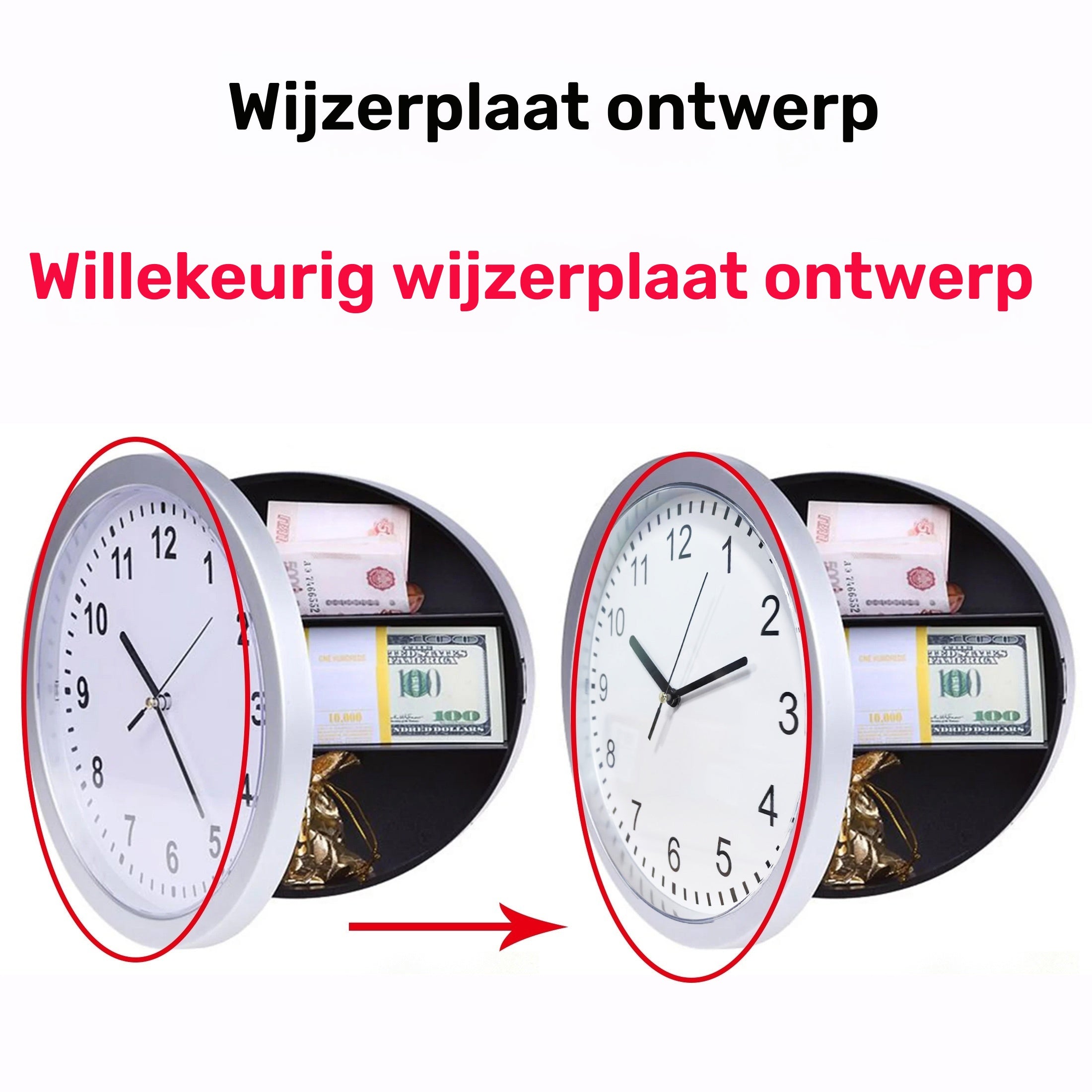 Wall Clock with Secret Storage Compartment – Practical and Discreet