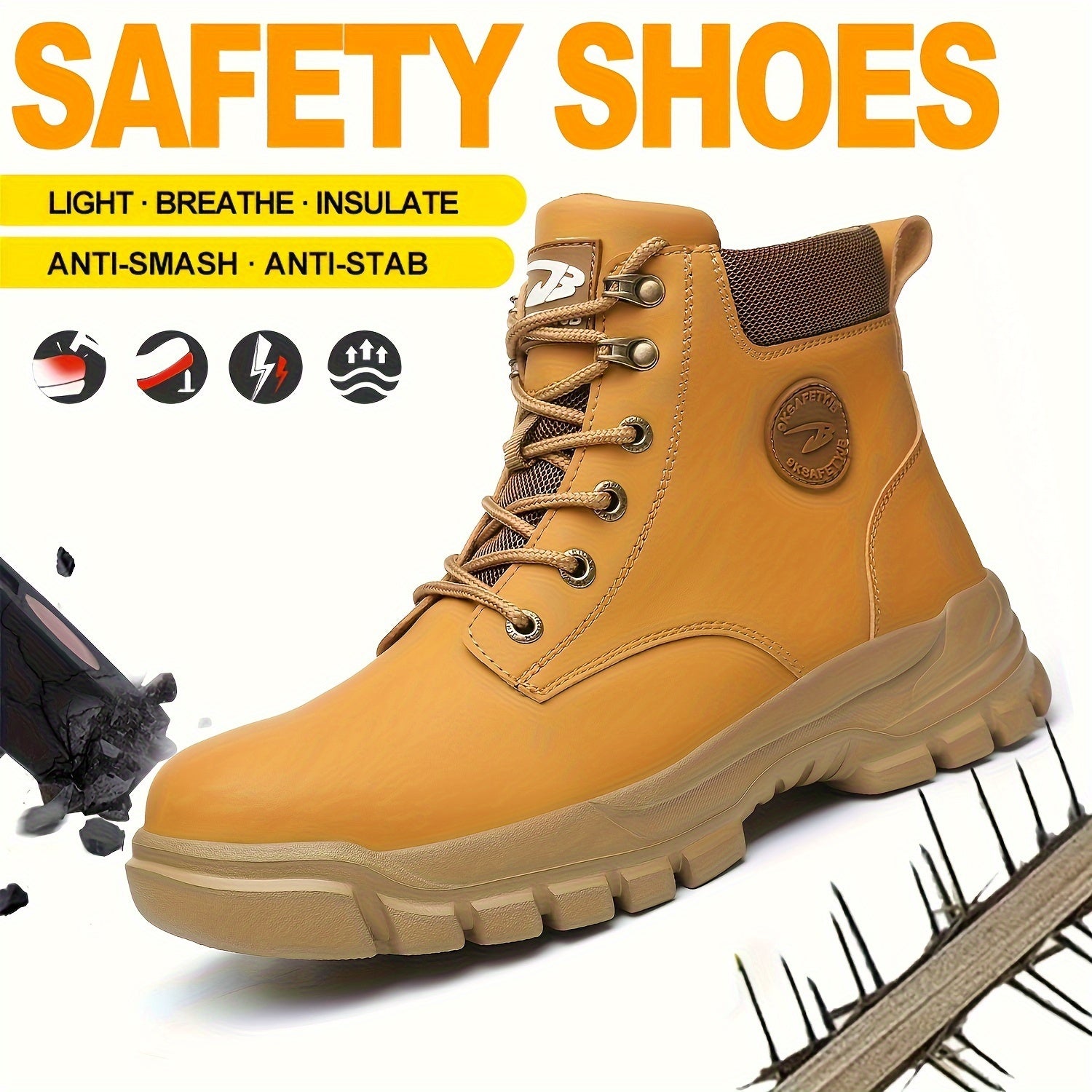 Robust Safety Work Boots with Steel Toes – Durable and Comfortable for Work and Industry