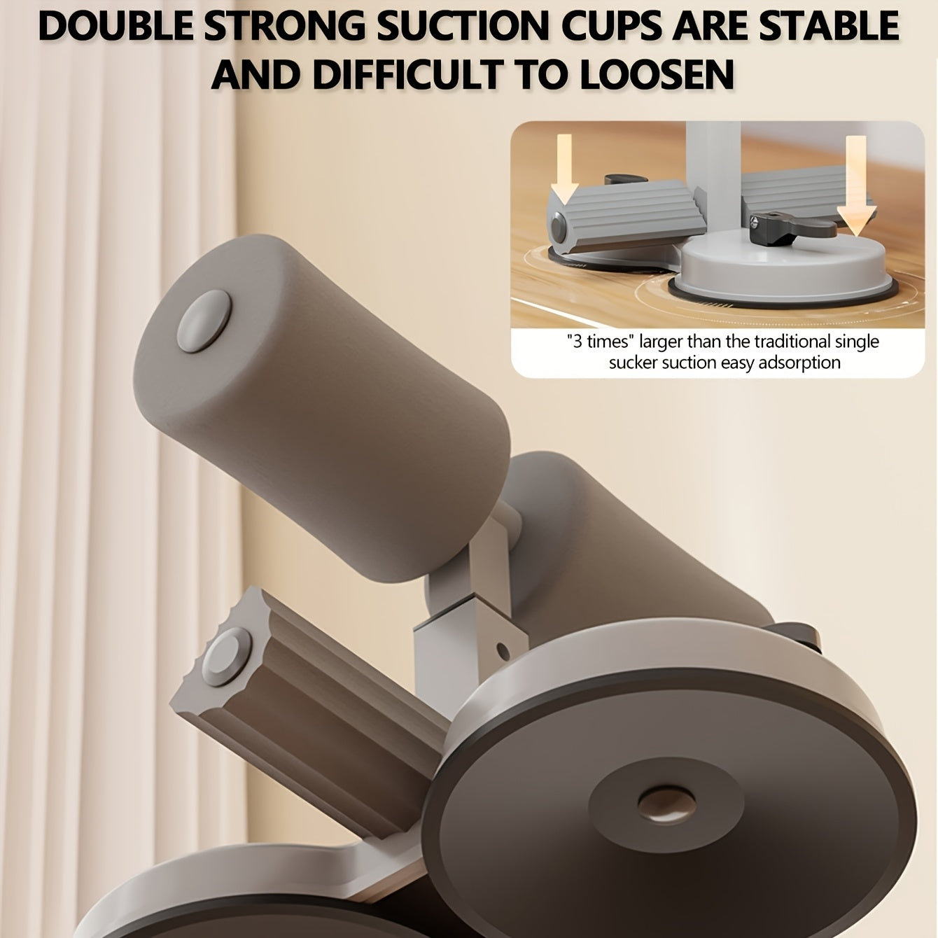 Adjustable Sit-Up Assistant with Double Suction Cups – Ideal for Home Fitness and Core Training