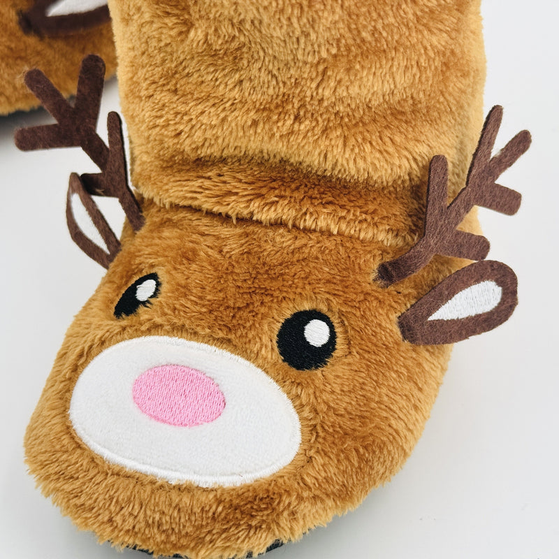 Dino and Reindeer Slippers for Kids - Warm and Playful for Home