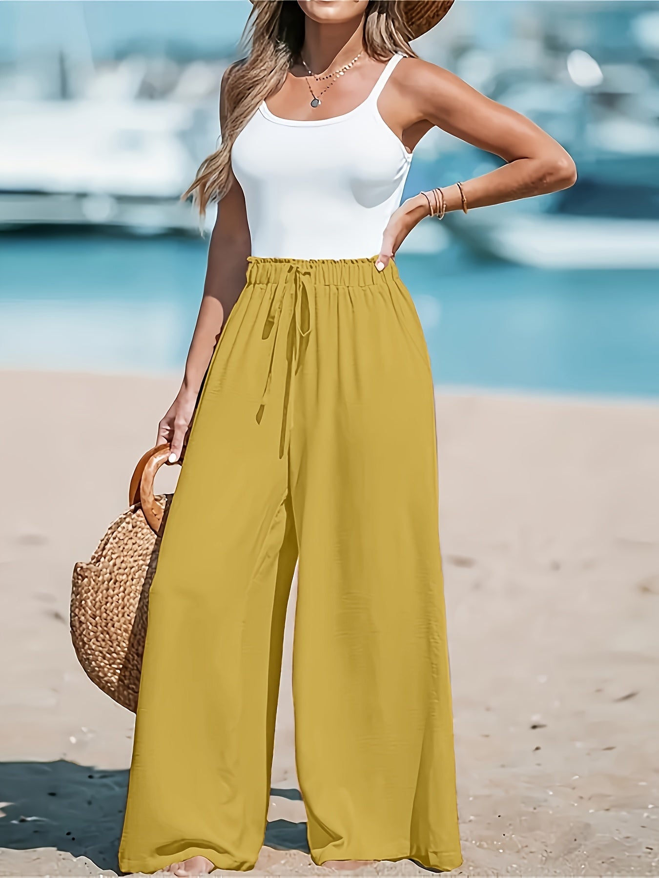 Ladies High Waist Wide Leg Pants – Comfortable and Elegant