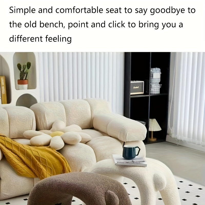 Cat-Shaped Plush Pouf – Cozy and Functional Design