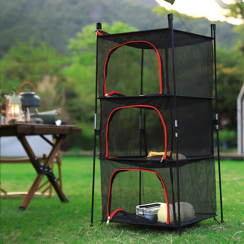 3-Tier Camping Storage Rack – Durable, Compact, and Handy for Camping and Outdoor Activities