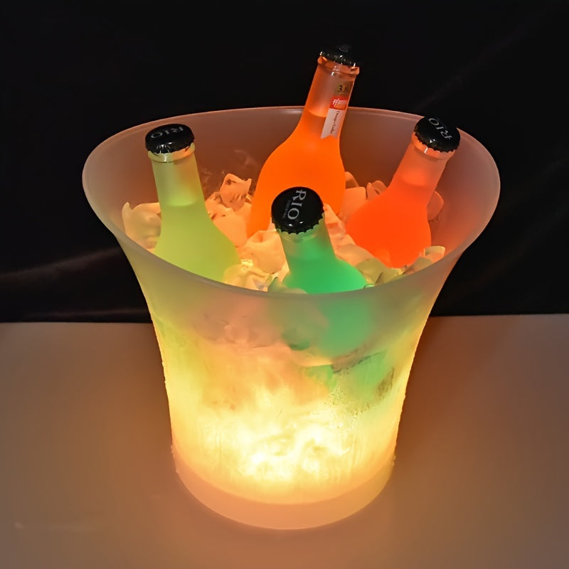 5L LED Illuminated Ice Cube Pail - Perfect for Champagne and Beer
