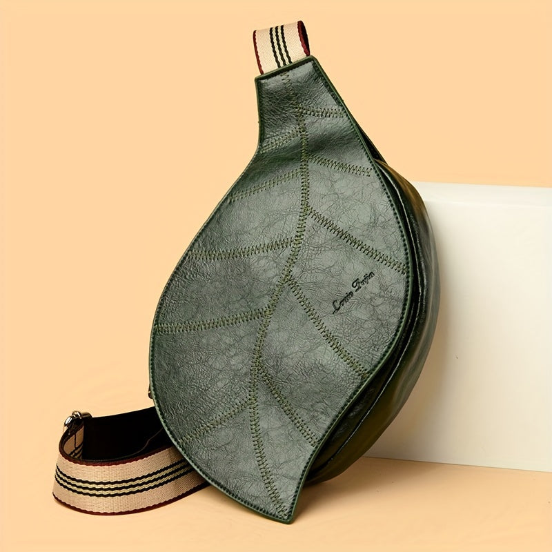 Vintage Faux Leather Crossbody Bag – Adjustable Strap with Buckle Closure