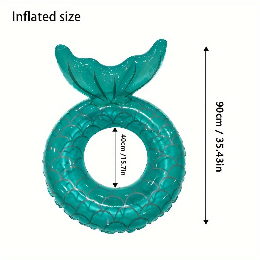 Mermaid Scale Inflatable Pool Float – Ergonomic Design with Pillow