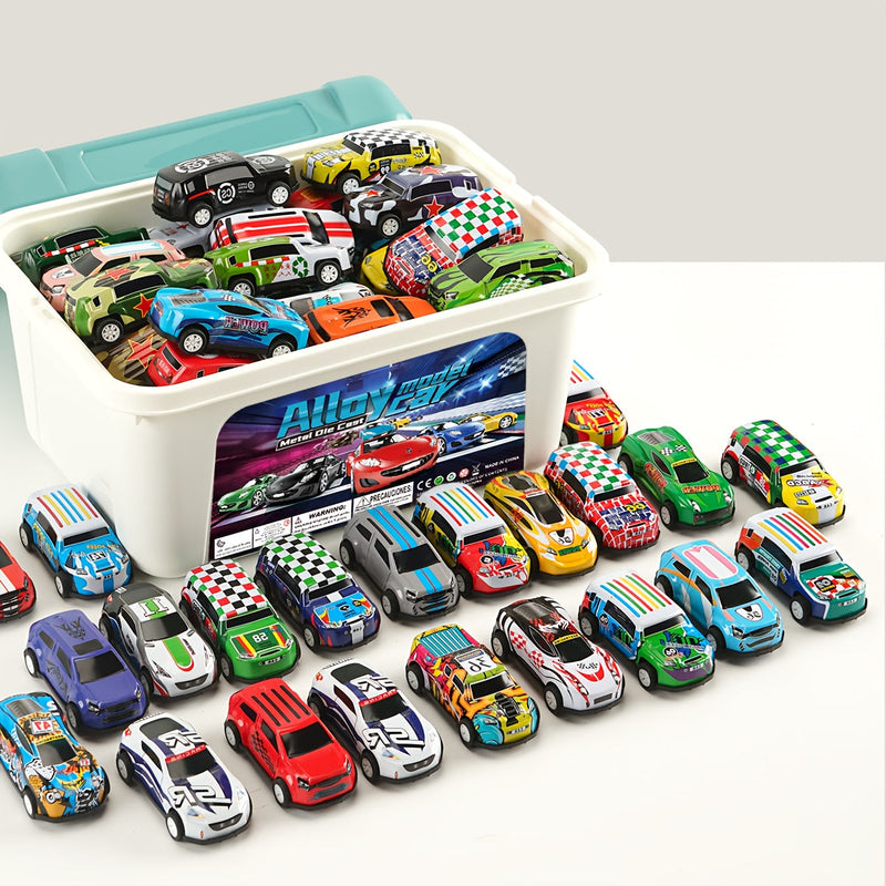 Dynamic Toy Car Set with 50 Cars and Storage Bin – Perfect Gift for Kids