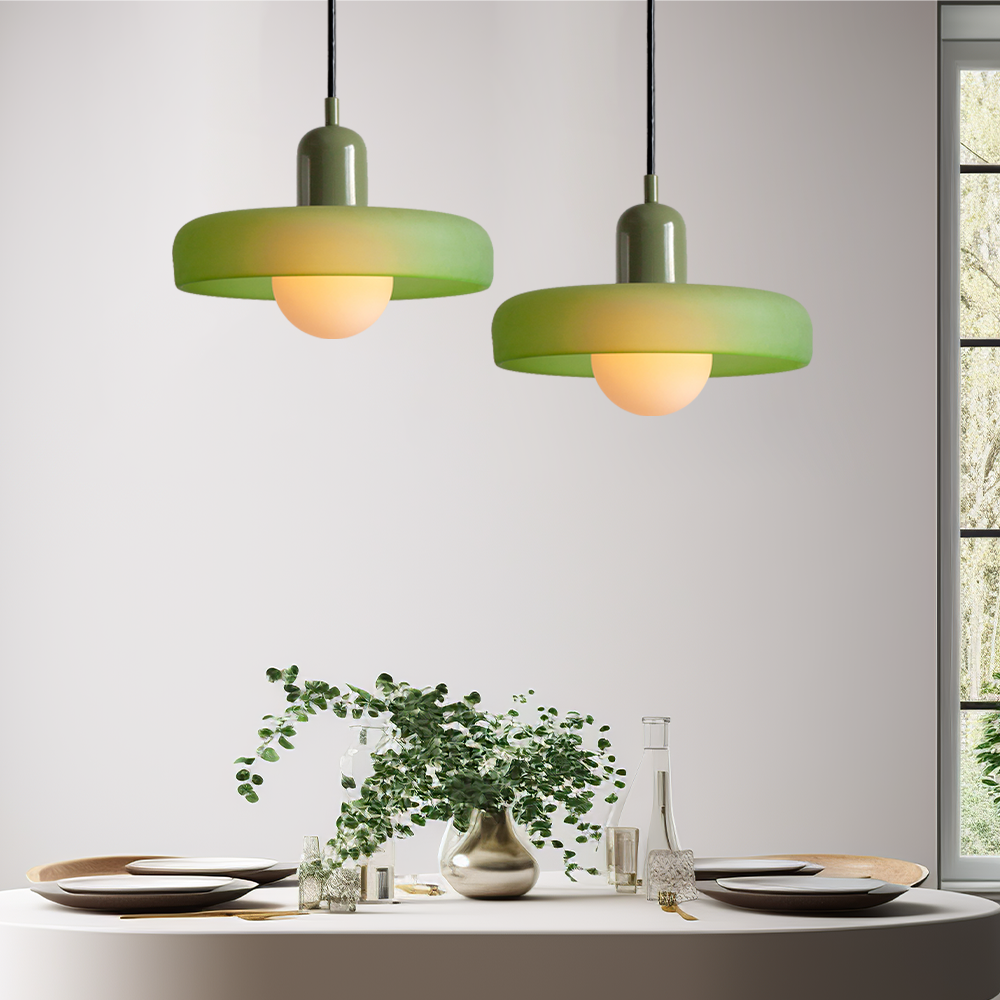 ColorLoop Pendant – Artistic Bauhaus Hanging Lamp with Warm Light