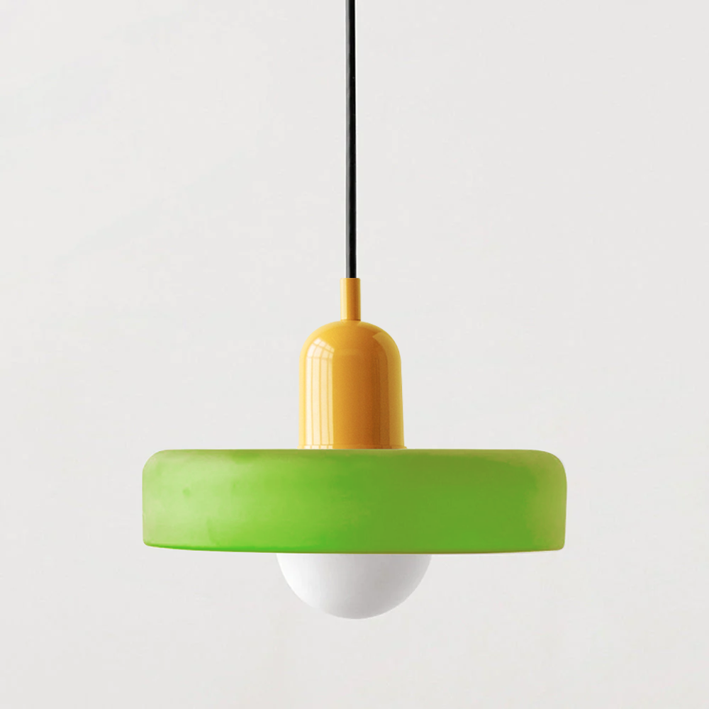 ColorLoop Pendant – Artistic Bauhaus Hanging Lamp with Warm Light