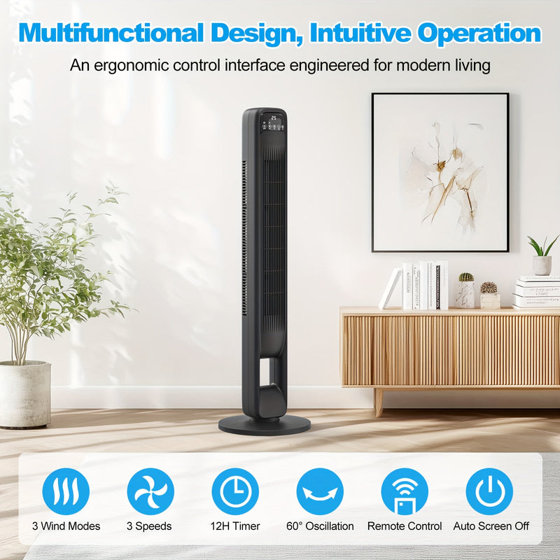 Blade-less Tower Fan – Quiet and Adjustable