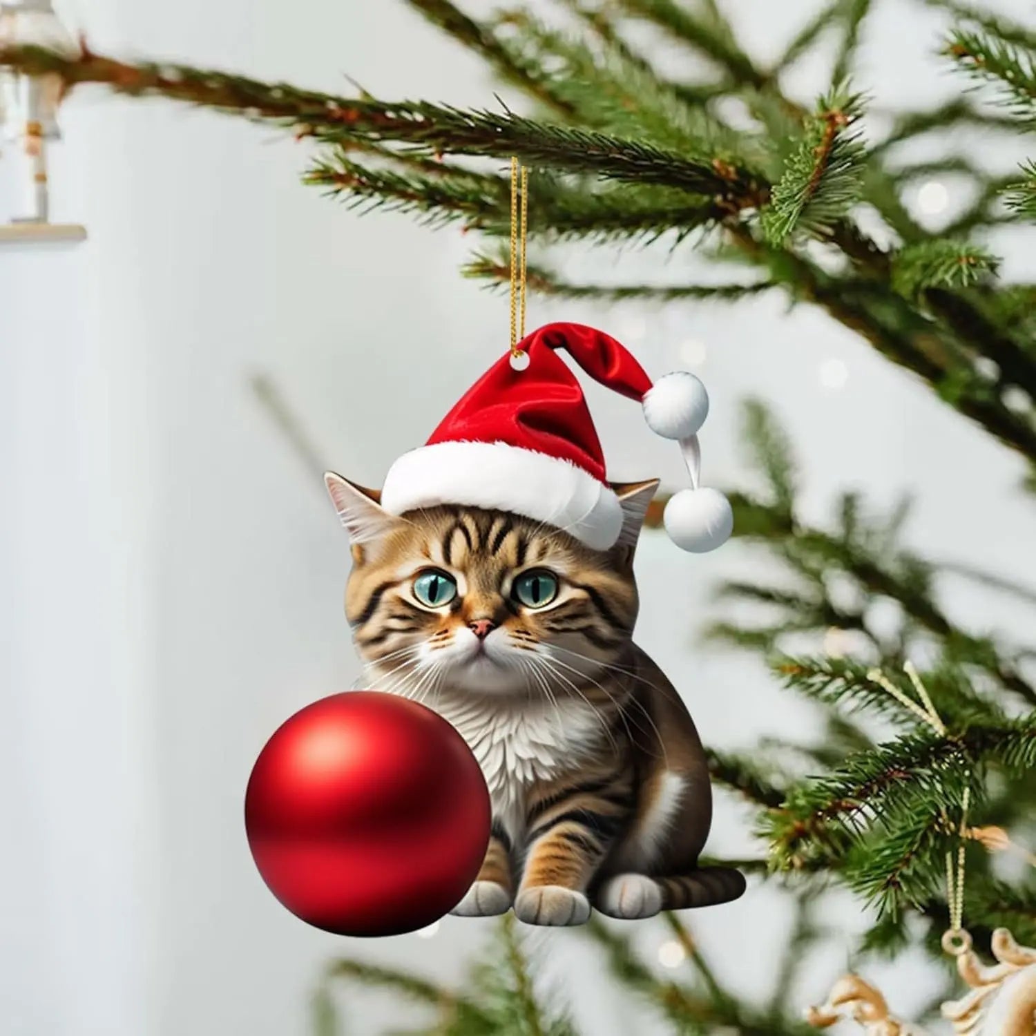 Cat Christmas Ornament - Cute Festive Tree Decoration