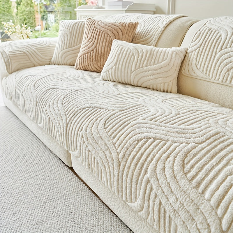 Luxury Plush Sofa Cover – Non-slip and Breathable for a Cozy and Stylish Living Room