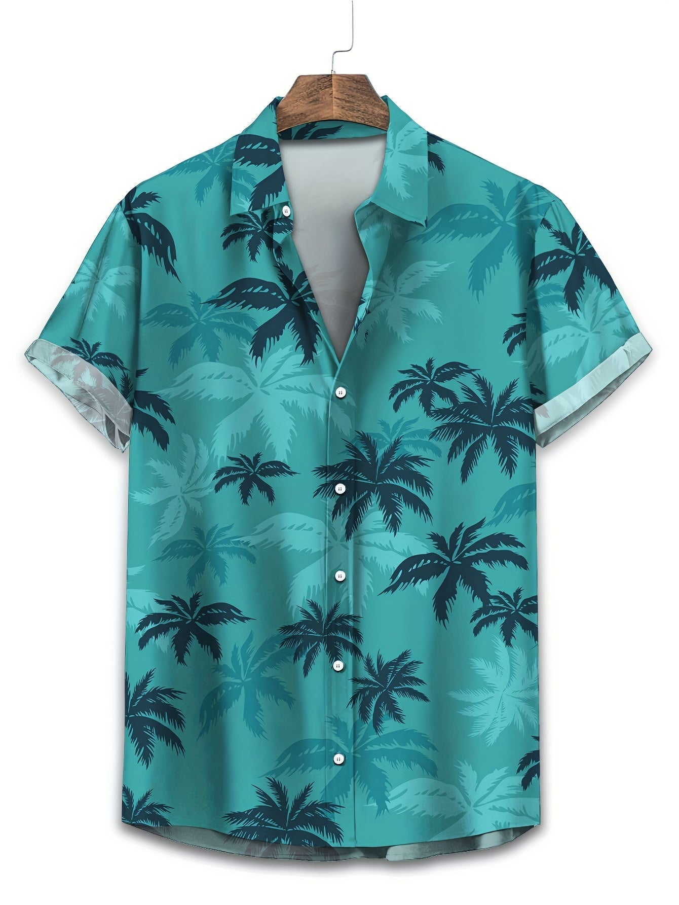 Tropical Palm Tree Print Men's Shirt – Short Sleeves and Casual Look for Summer Outings
