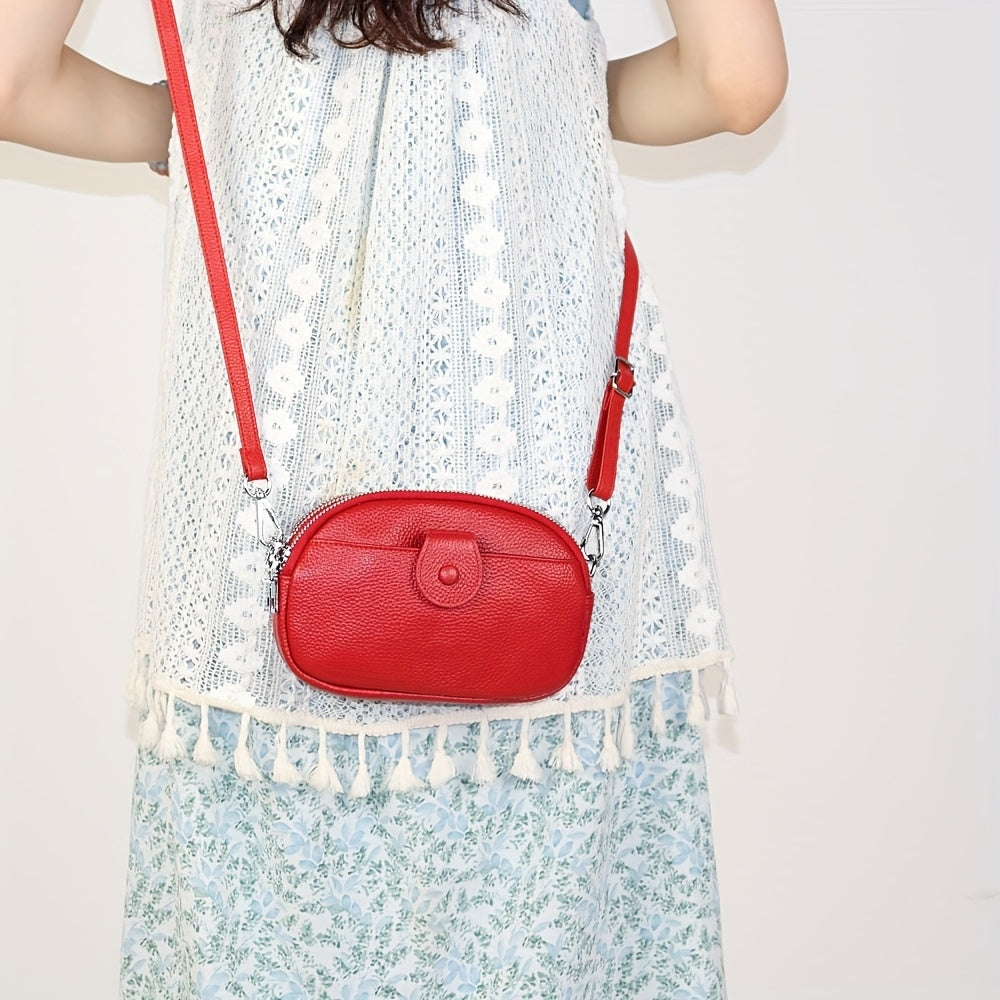 Large Capacity Vintage Crossbody Bag – Genuine Leather with Multiple Compartments