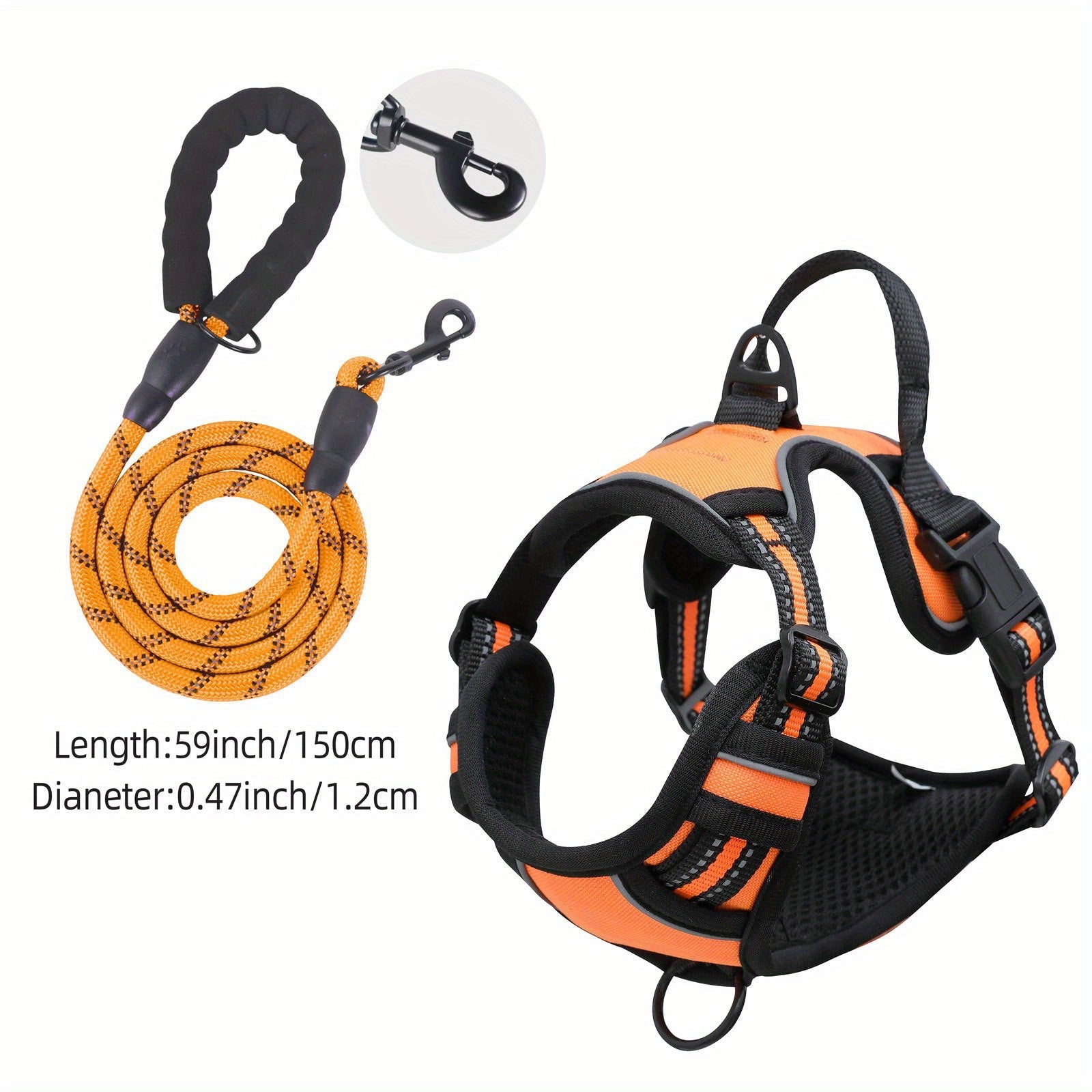 Reflective Dog Harness with Leash Set - Adjustable and Safe for Walking and Training