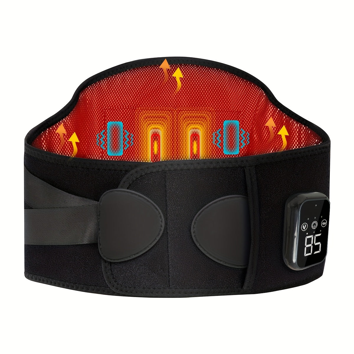 Wireless Heated Massage Belt for Back and Waist – 3 Adjustable Heat and Vibration Modes for Maximum Relaxation