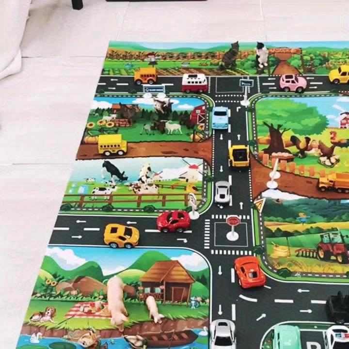 Interactive Adventure Playmat – Explore Farm and Traffic with Toys